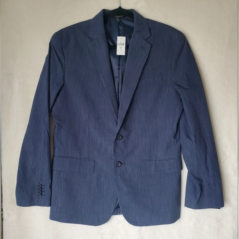 Banana Republic Men's Slim Fit Navy Blue Stripe Blazer Lined Size 38S NEW RT$200